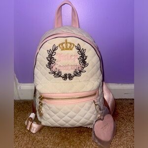 Juicy Couture Crystal Pink Royal Moment Medium Backpack 🩷🤍✨
